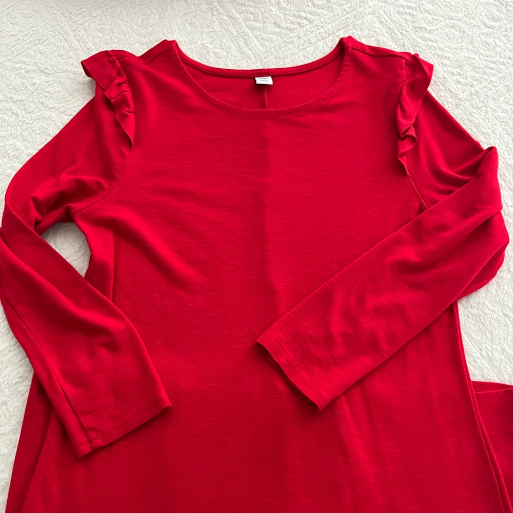 Red long sleeve dress